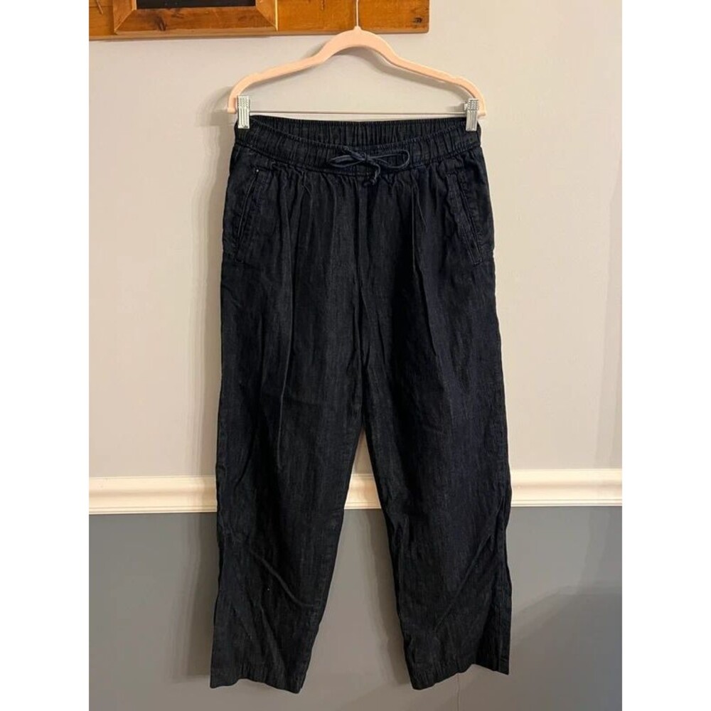 Women’s 100% Cotton Straight Leg Billie Jeans Dark Wash Pull On Size Medium